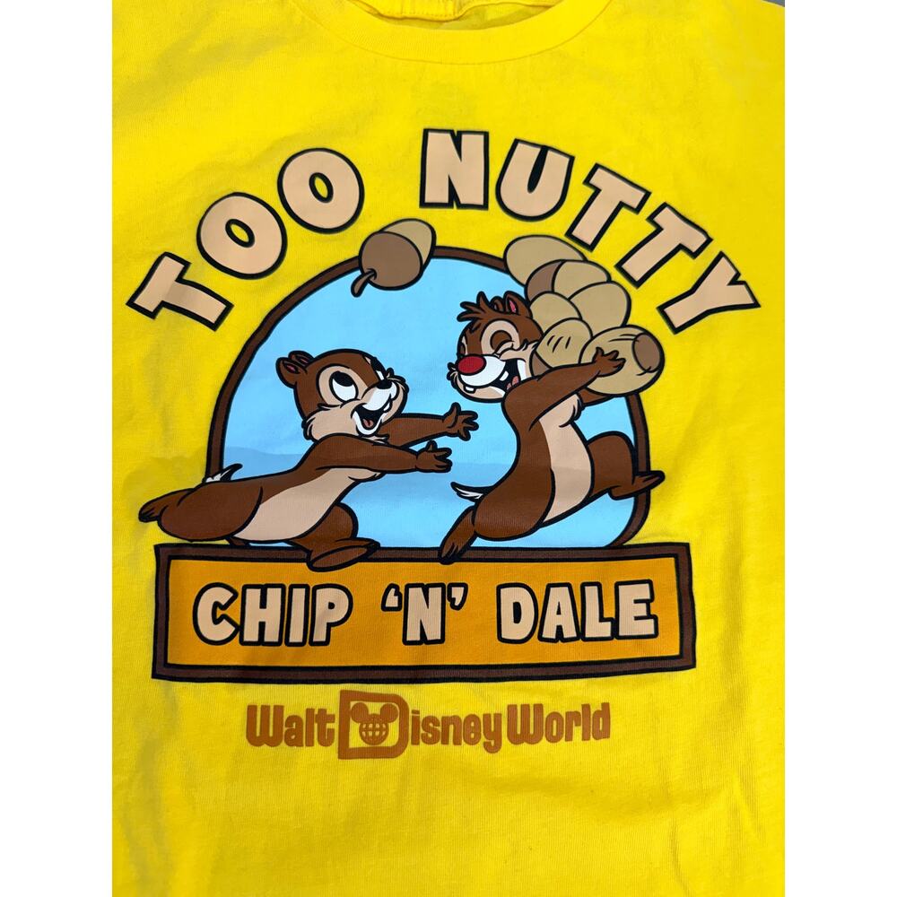 NWOT Disney World Chip N Dale Yellow Graphic Tee Kids Small Parks Shirt